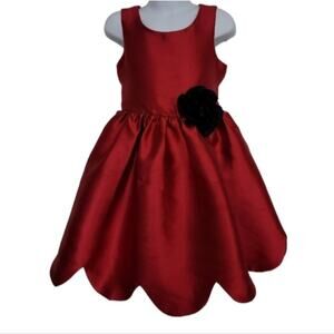 Zunie Red Formal Dress With Black Flower
